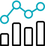 Icon für Reporting und Analytics auf Basis von Fakten